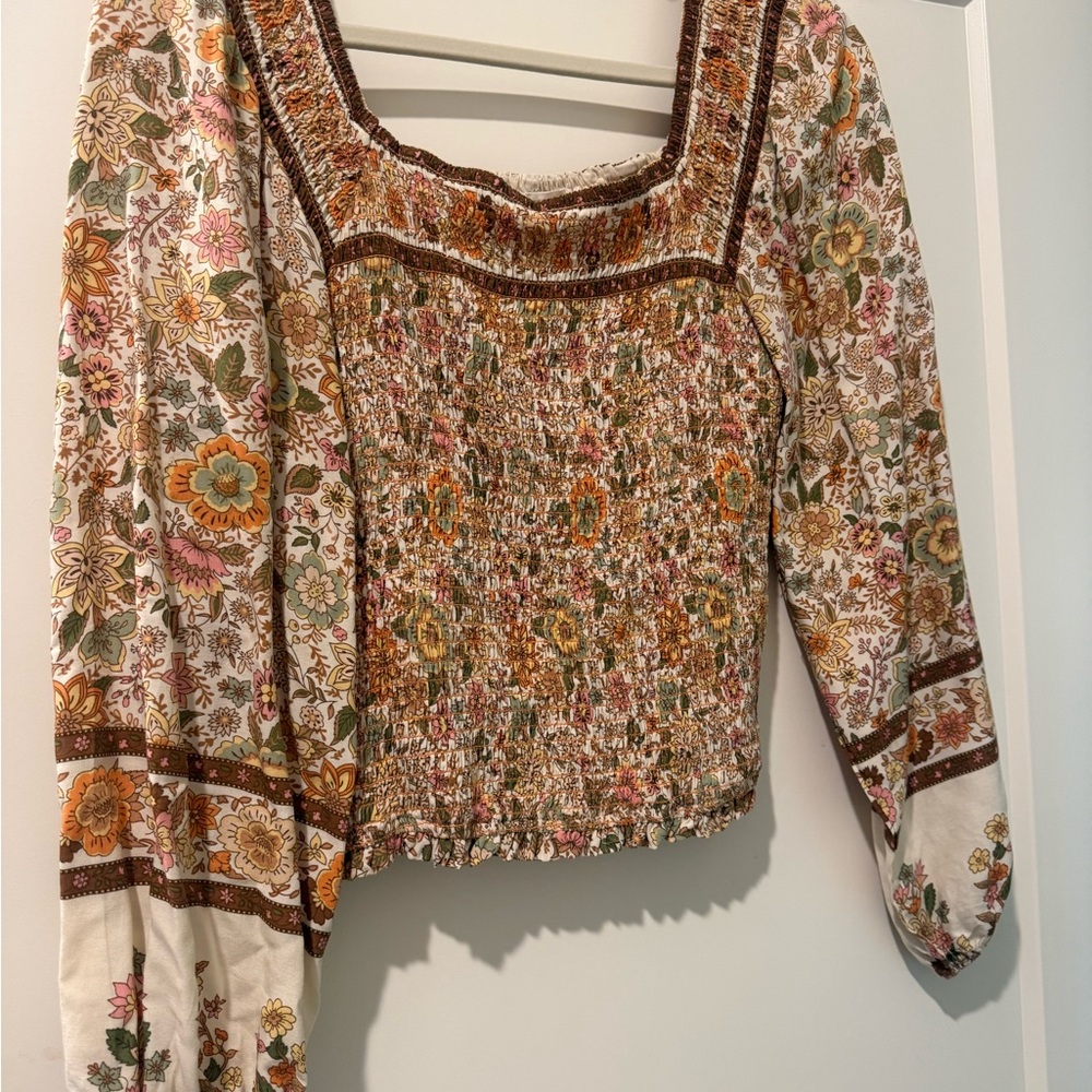 Blu Pepper Multicolor Floral Smocked Blouse